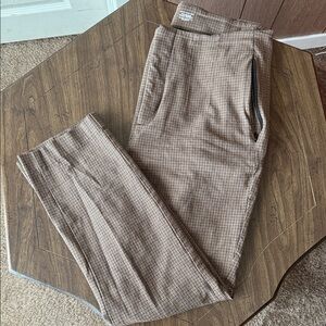 Old Navy Tan Checkered Dress Pants